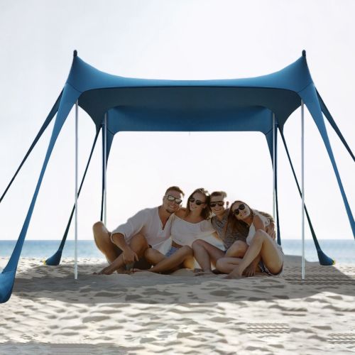 10x10FT Beach Canopy Tent Sun Shelter UPF50+ UV Protection Outdoor Beach Sun Shade with Sandbag Foldable Poles Carry Bag for Camping Trip Fishing Picn 10x10FT Beach Canopy Tent Sun Shelter UPF50+ UV Protection Outdoor Beach Sun Shade with Sandbag Foldable Poles Carry Bag for Camping Trip Fishing Picn