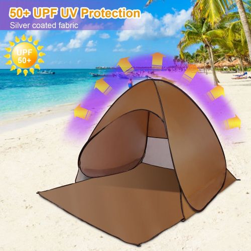Pop Up Beach Tent Sun Shade Shelter Anti-UV Automatic Waterproof Tent Canopy for 2/3 Man w/ Net Window Storage Bag Pop Up Beach Tent Sun Shade Shelter Anti-UV Automatic Waterproof Tent Canopy for 2/3 Man w/ Net Window Storage Bag